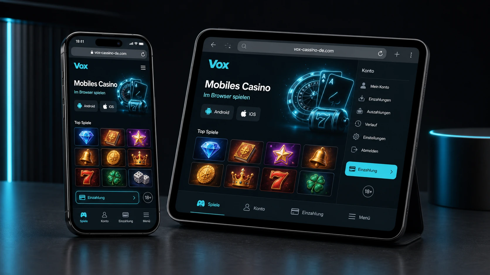 Mobile Nutzung von Vox Casino