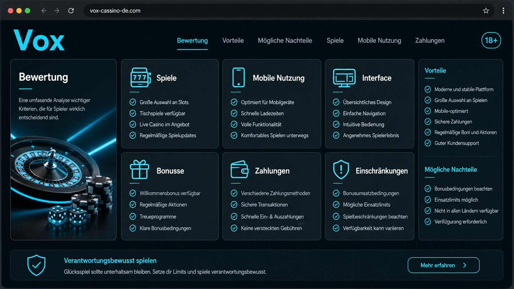 Vox Casino Erfahrungen und Bewertung